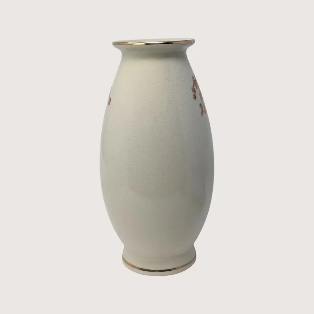 Vintage Japanese Satsuma Pheasant Floral Porcelain Vase